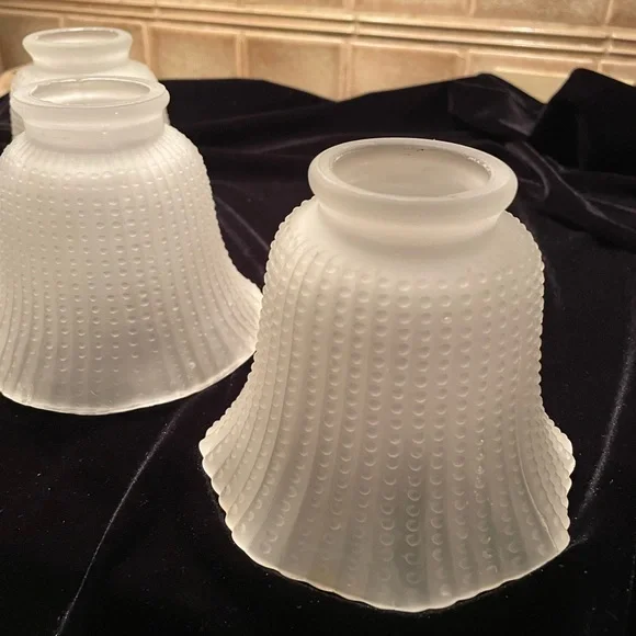 Vintage Frosted, Beaded Light Difussers - Picture 5 of 7
